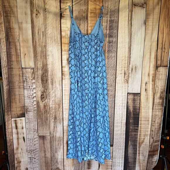 L’Agence Sachi Dress Paloma Snake Blue Multi XL NWT Maxi Empire Statement - Picture 2 of 10